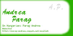andrea parag business card